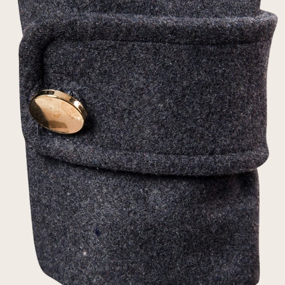 new Mens double breasted lined coat grey - Picture 3 of 3
